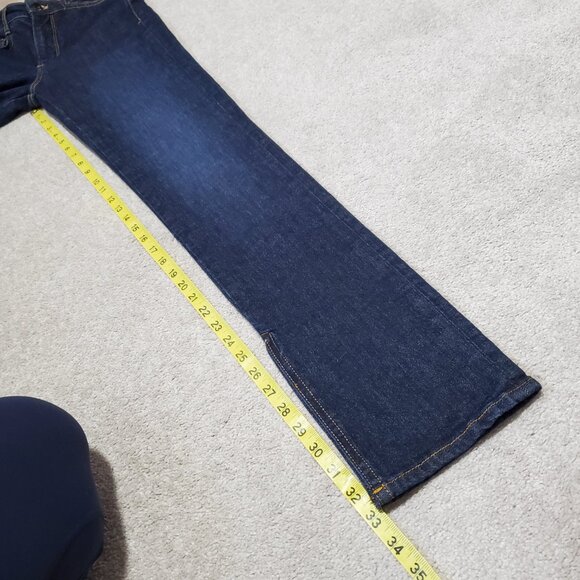 ANTHROPOLOGIE Pilcro The Split Straight Jeans Hi-Rise Dark Blue Women's 26 x 33" - Picture 16 of 16